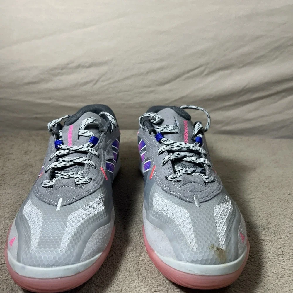 Adidas Fevernova IC Indoor Soccer Shoes Grey Pink IG3148 Mens 7‎ Womens 8